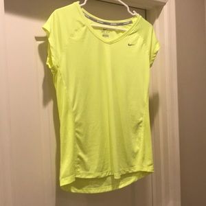 Dri-Fit Vibrant Yellow Nike Shirt LARGE